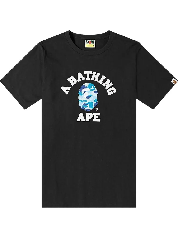 Футболка BAPE ABC Camo College Tee 'Black/Blue' — изображение 1 из 1, черный
