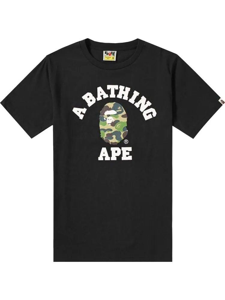 Футболка BAPE ABC Camo College Tee 'Black/Green' — изображение 1 из 1, черный