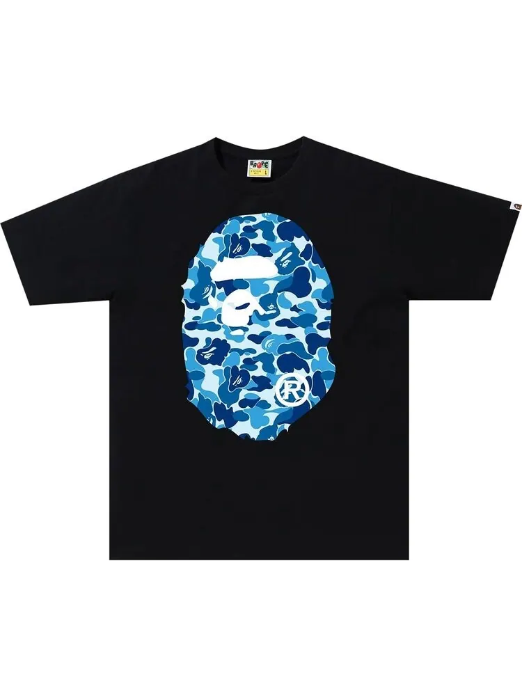 Футболка BAPE ABC Camo Big Ape Head Tee 'Black/Blue' — изображение 1 из 2, черный