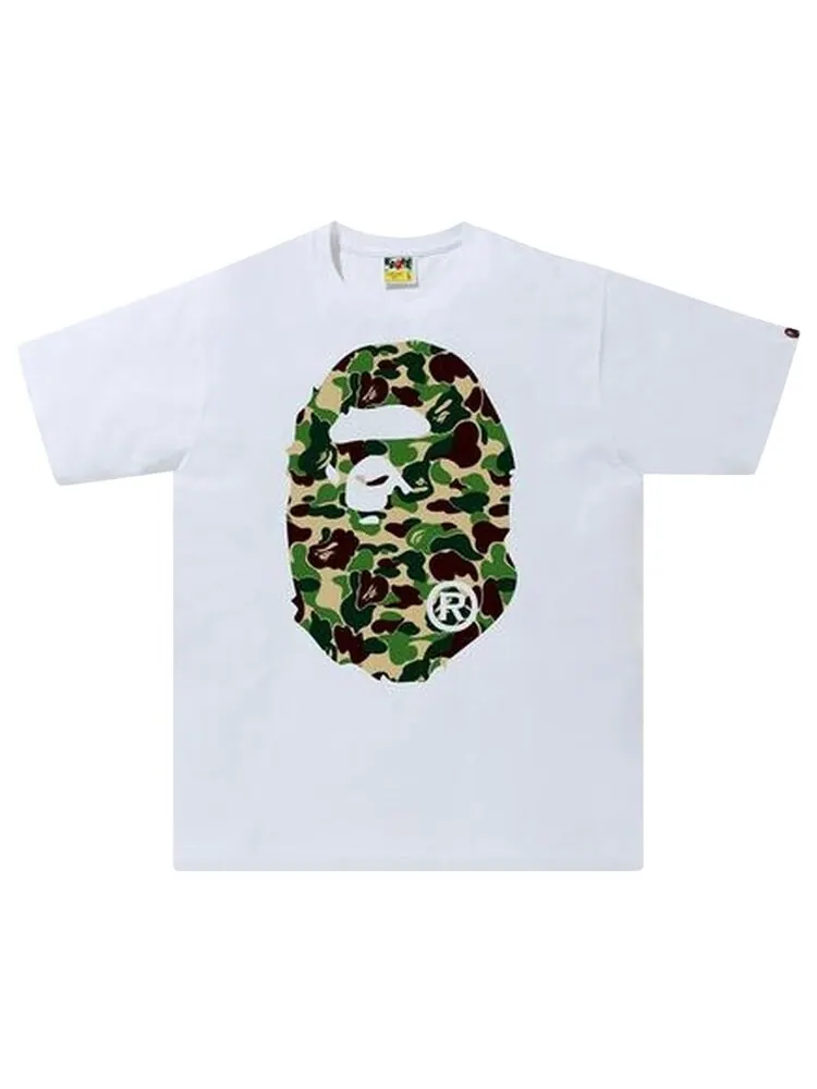 Футболка BAPE ABC Camo Big Ape Head Tee 'White/Green' — изображение 1 из 2, белый