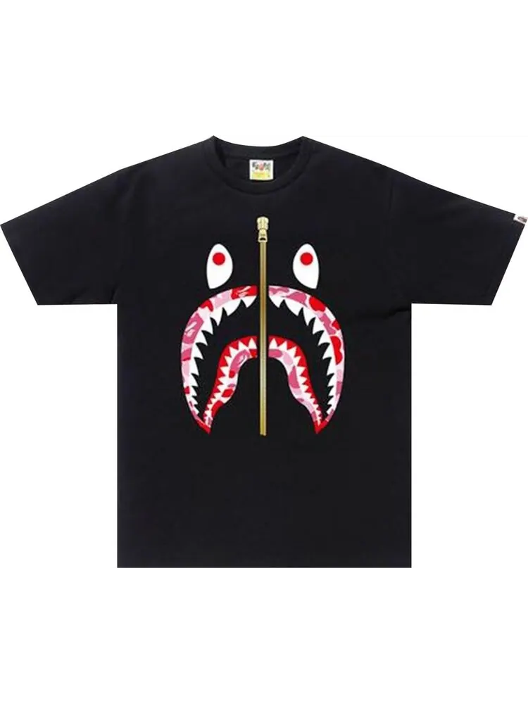 Футболка BAPE ABC Camo Shark Tee 'Black/Pink' — изображение 1 из 1, черный