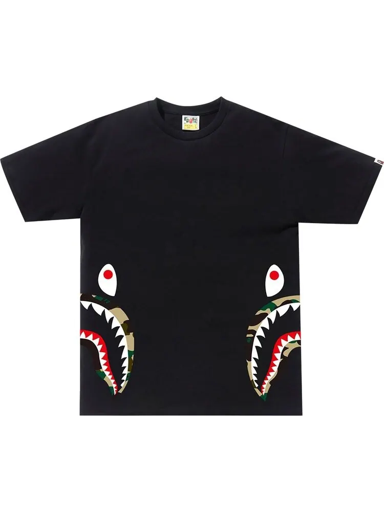 Футболка BAPE 1st Camo Side Shark Tee 'Black/Yellow' — изображение 1 из 1, черный