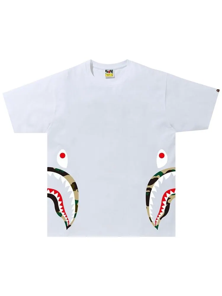 Футболка BAPE 1st Camo Side Shark Tee 'White/Yellow' — изображение 1 из 1, белый