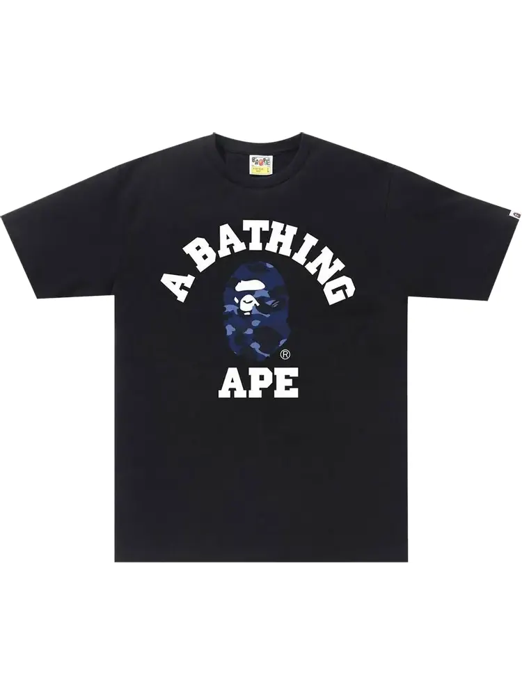Футболка Bape Color Camo College Tee 'Black/Navy' — изображение 1 из 1, черный
