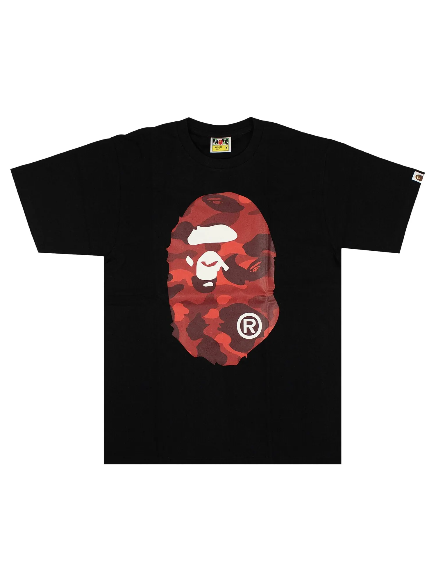 Футболка BAPE Color Camo Big Ape Head — изображение 1 из 3, черный/красный