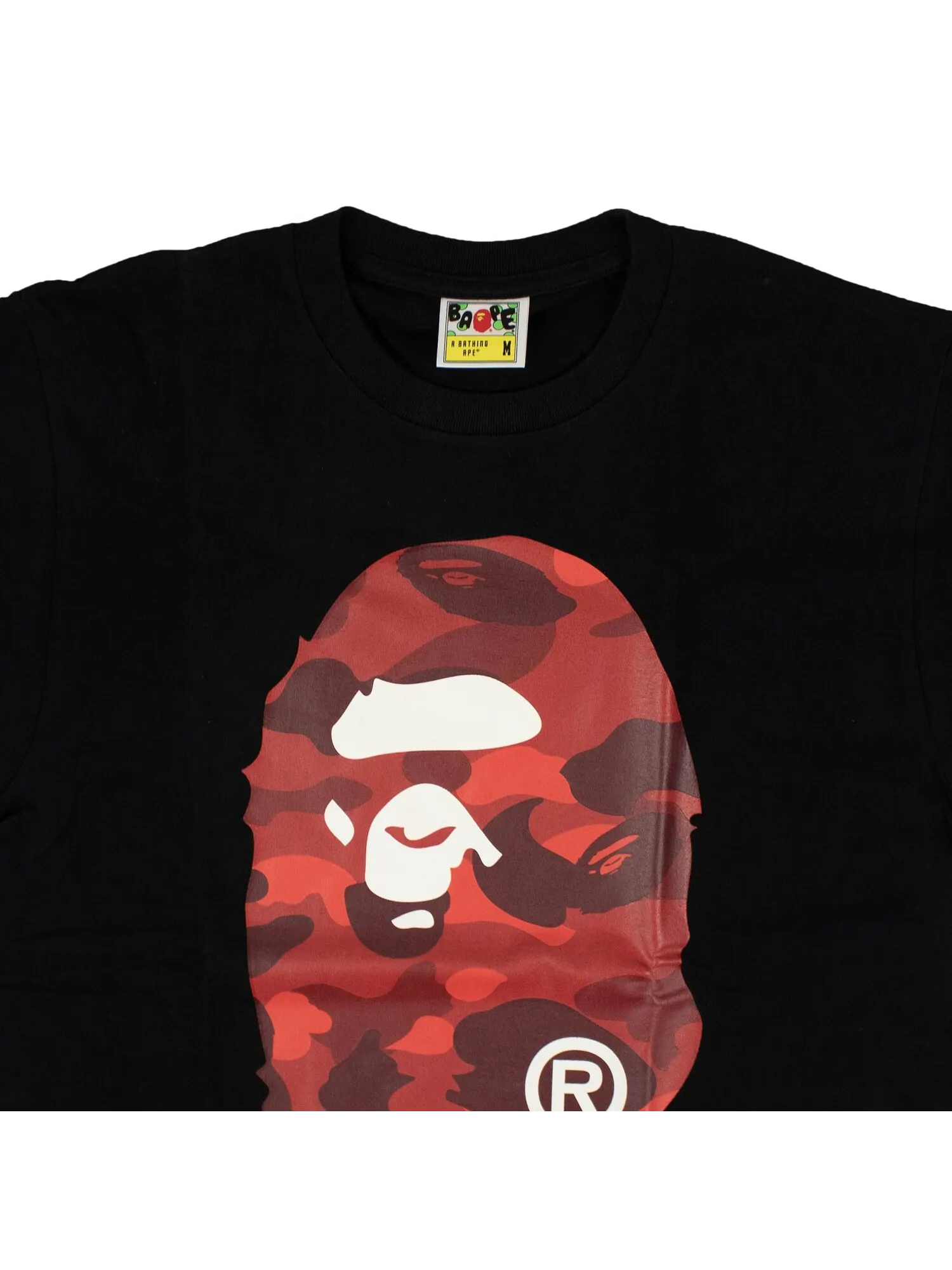 Футболка BAPE Color Camo Big Ape Head — изображение 3 из 3, черный/красный