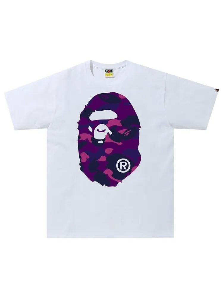 Футболка BAPE Color Camo Big Ape Head Tee 'White/Purple' — изображение 1 из 1, белый