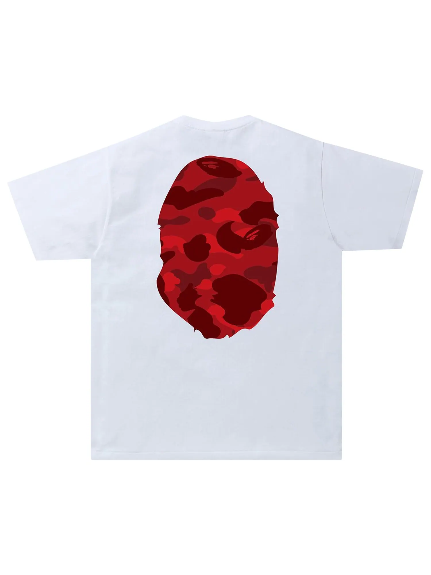 Футболка BAPE Color Camo Big Ape Head — изображение 2 из 2, белый/красный