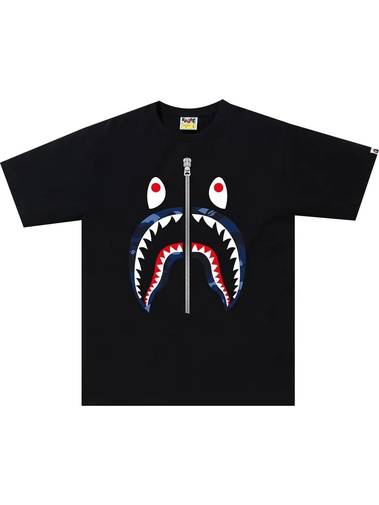 Футболка BAPE Color Camo Shark Tee 'Black/Navy' — изображение 1 из 1, черный