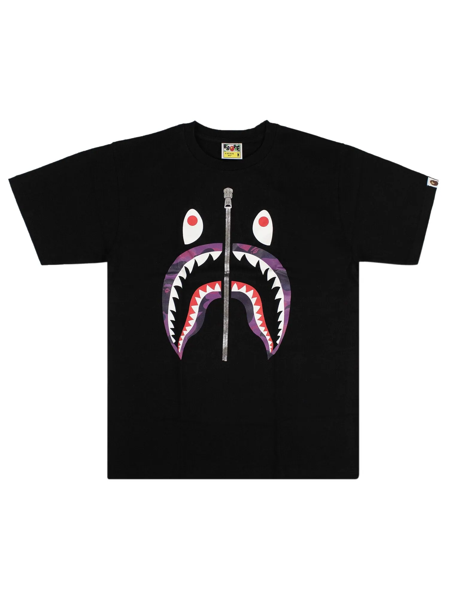 Футболка BAPE Color Camo Shark — изображение 1 из 3, черный/фиолетовый