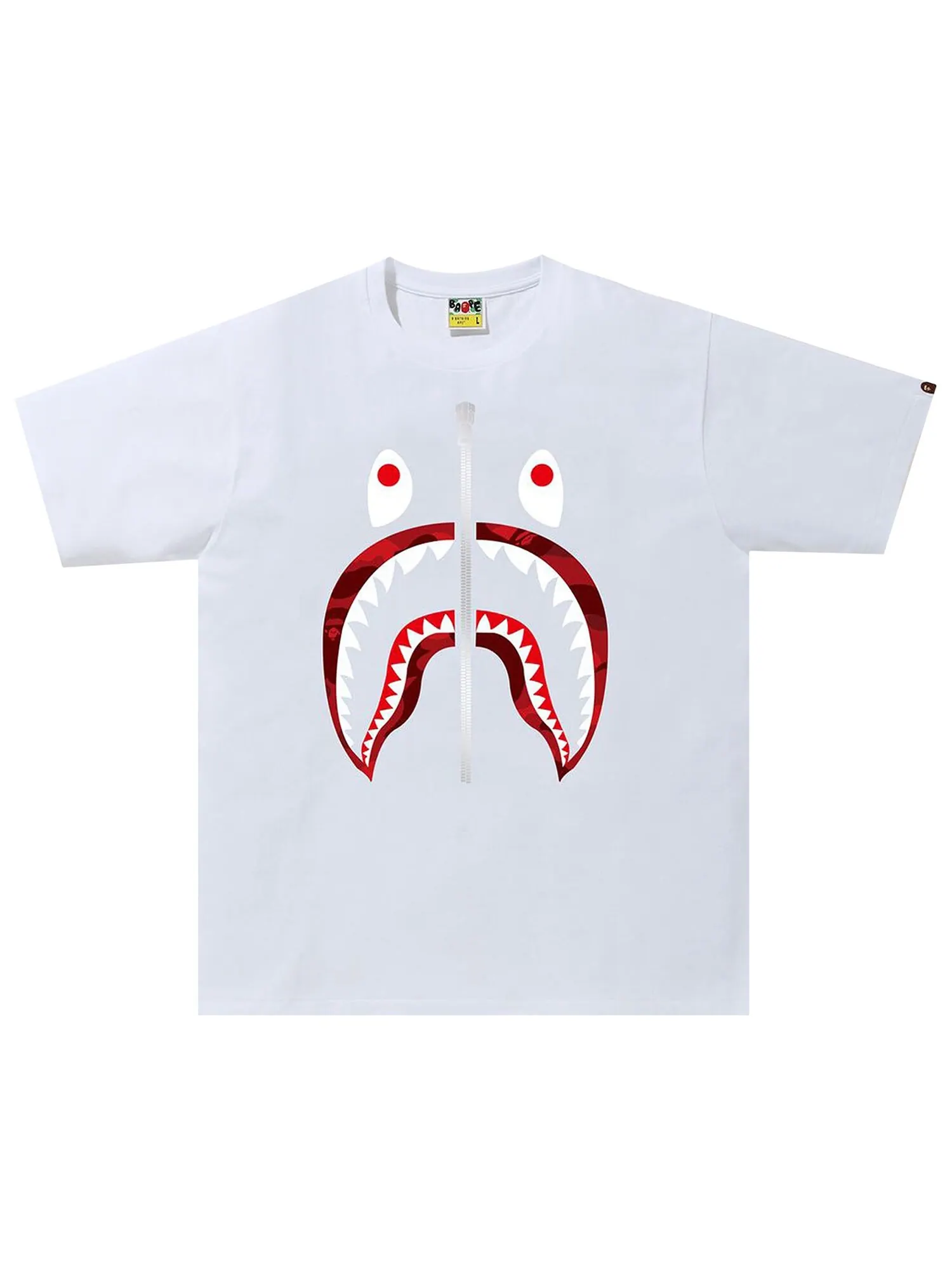 Футболка BAPE Color Camo Shark — изображение 1 из 1, белый/красный