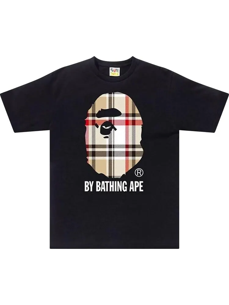 Футболка BAPE Check By Bathing Ape Tee 'Black/Beige' — изображение 1 из 1, черный