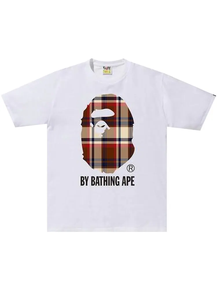 Футболка BAPE Check By Bathing Ape Tee 'White/Red' — изображение 1 из 1, белый