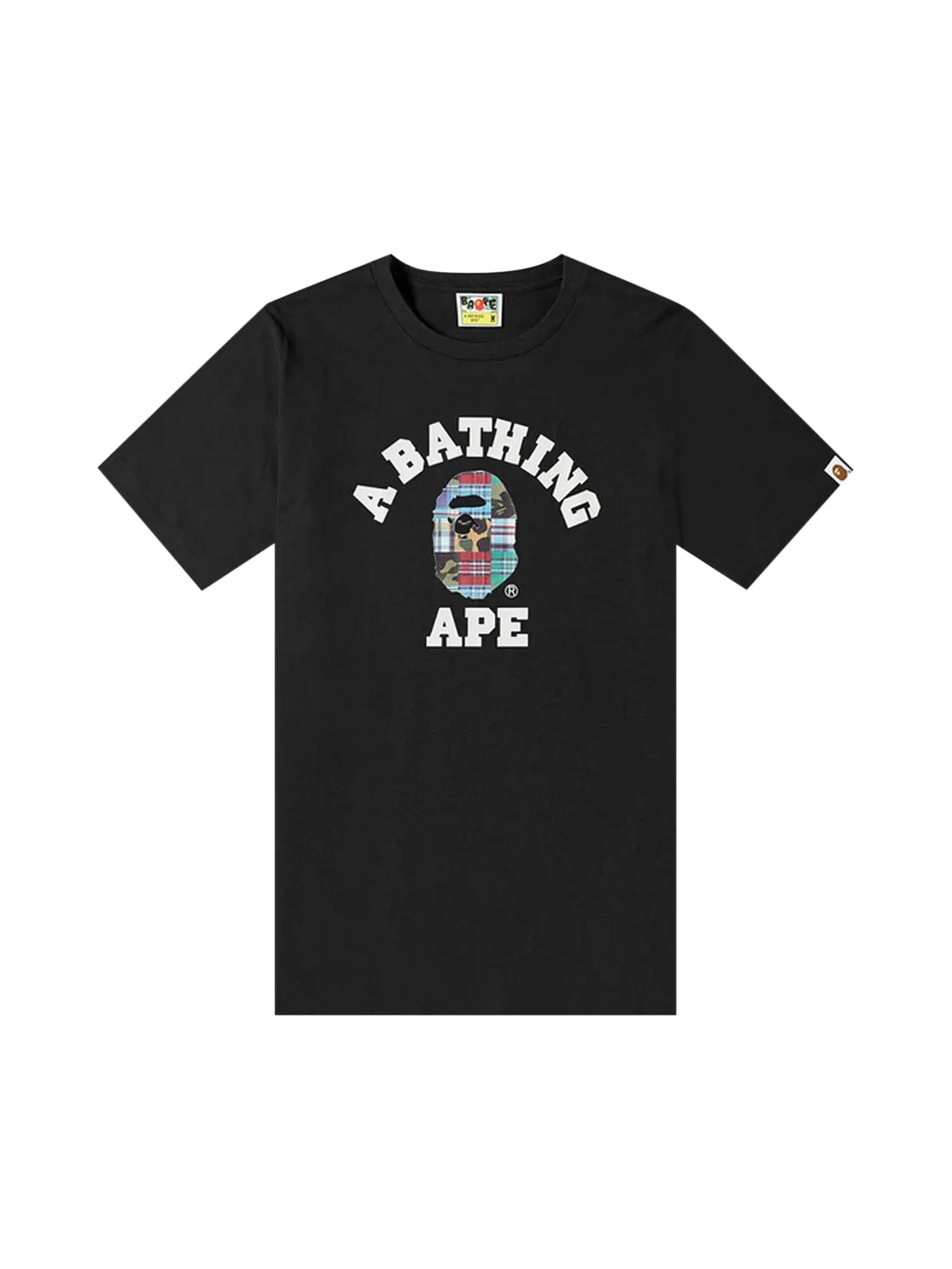 Футболка колледжа в стиле пэчворк BAPE — изображение 1 из 1, черный