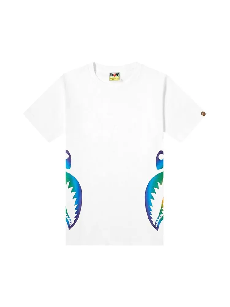 Футболка BAPE Rainbow Side Shark Tee 'White' — изображение 1 из 1, белый