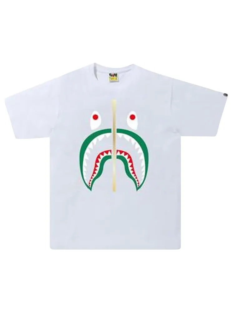 Футболка BAPE Colors Shark Tee 'White' — изображение 1 из 1, белый
