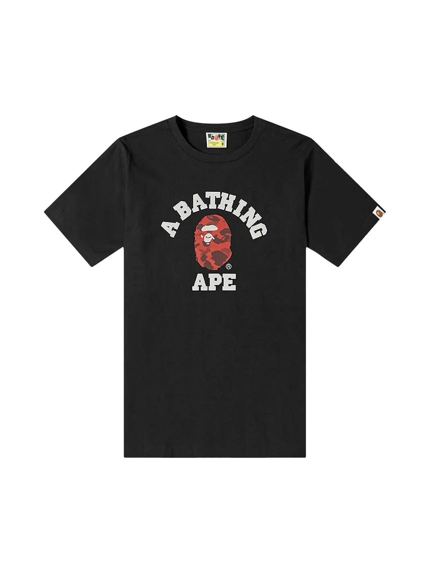 Камуфляжная студенческая футболка BAPE Reflector Color — изображение 1 из 1, черный/красный