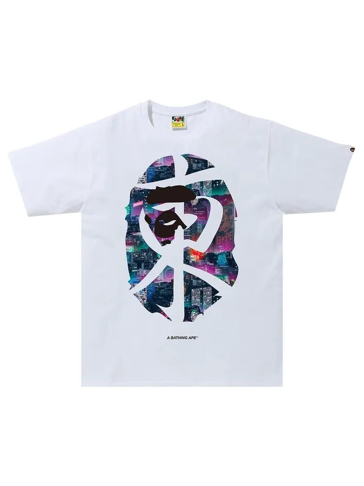 Футболка BAPE Neon Tokyo Tee 'White' — изображение 1 из 1, белый