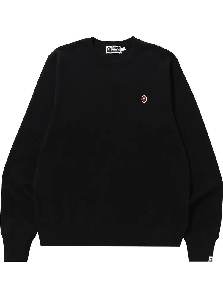 Толстовка BAPE One Point Crewneck 'Black' — изображение 1 из 1, черный