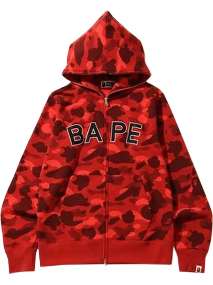 Худи BAPE Color Camo Full Zip Hoodie 'Red' — изображение 1 из 1, красный