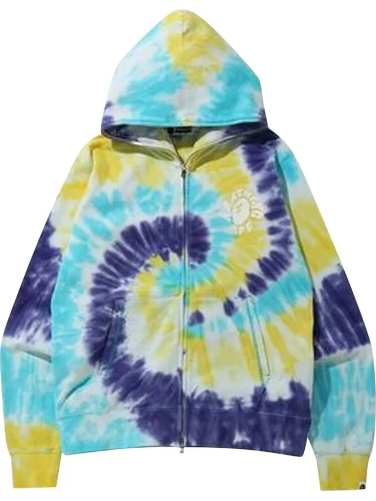 Худи BAPE Tie Dye Wide Full Zip Hoodie 'Multicolor' — изображение 1 из 2, мульти