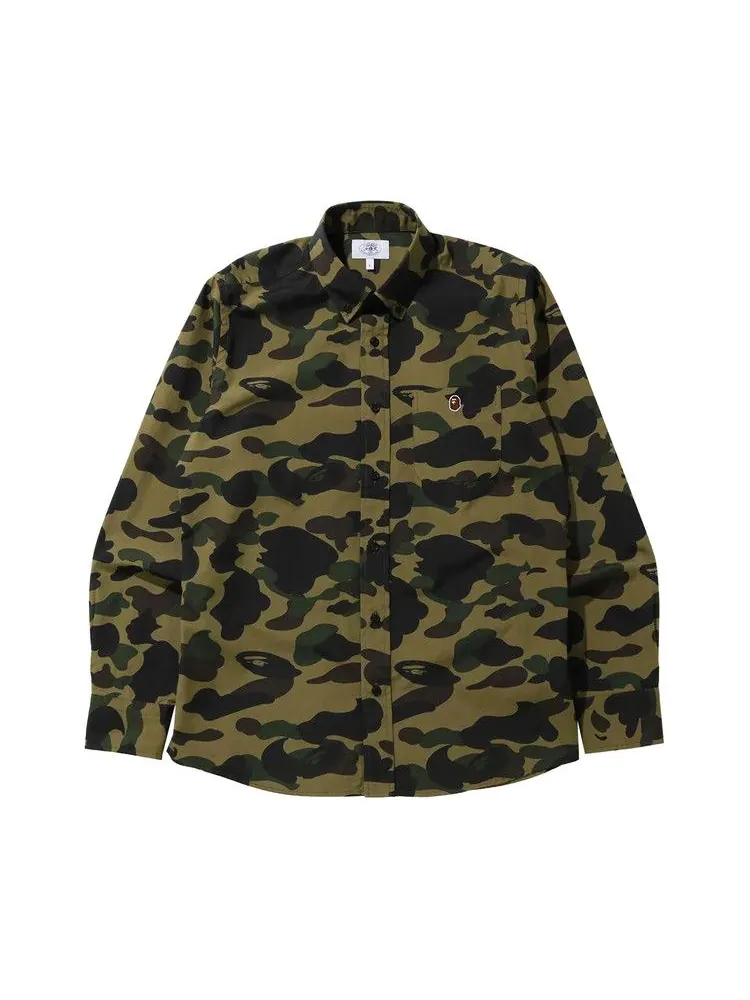 Рубашка BAPE 1st Camo Button Down Shirt — изображение 1 из 1, зеленый
