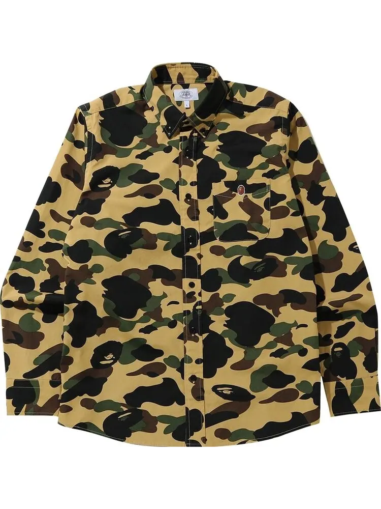 Рубашка BAPE 1st Camo Button Down Shirt 'Yellow' — изображение 1 из 1, желтый