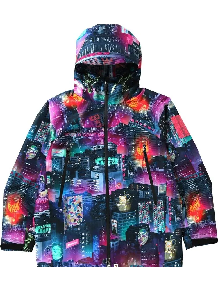 Худи BAPE Neon Tokyo Hoodie Jacket 'Black' — изображение 1 из 1, черный