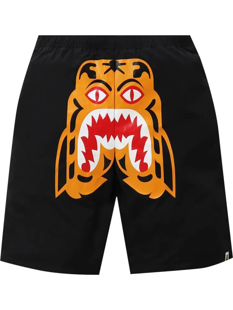 Шорты BAPE Tiger Beach Shorts 'Black' — изображение 1 из 1, черный