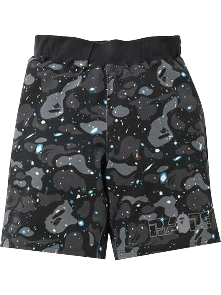 Шорты BAPE Space Camo Sweat Wide Shorts 'Black' — изображение 1 из 2, черный