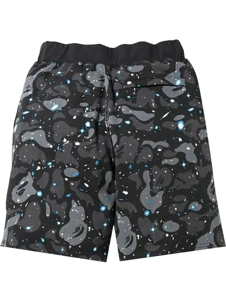 Шорты BAPE Space Camo Sweat Wide Shorts 'Black' — изображение 2 из 2, черный