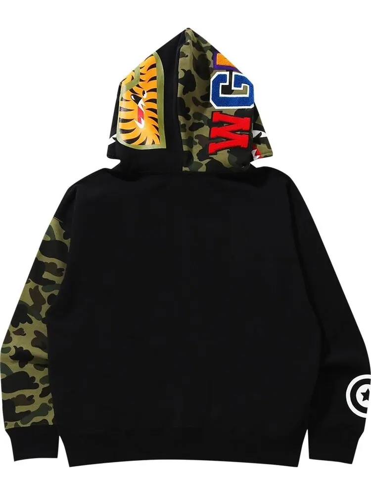 Худи BAPE Giant Shark Full Zip Hoodie Black — изображение 3 из 3, черный