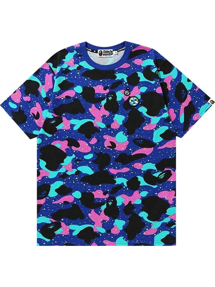Футболка BAPE x Kid Cudi Camo Tee 'Navy' — изображение 1 из 2, мульти