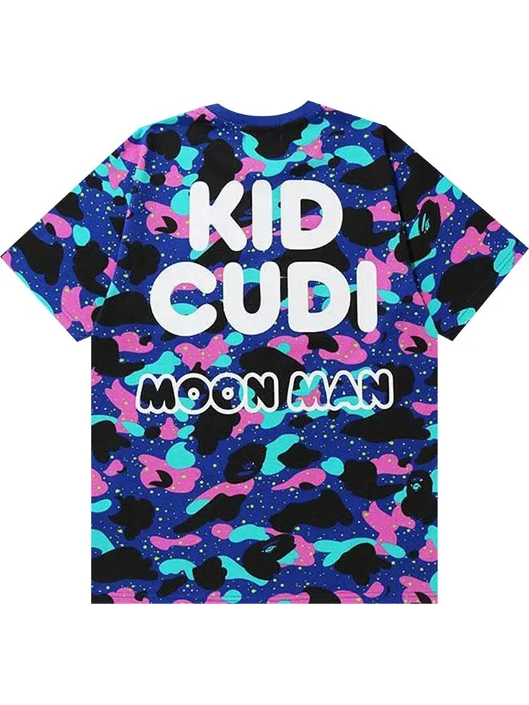Футболка BAPE x Kid Cudi Camo Tee 'Navy' — изображение 2 из 2, мульти