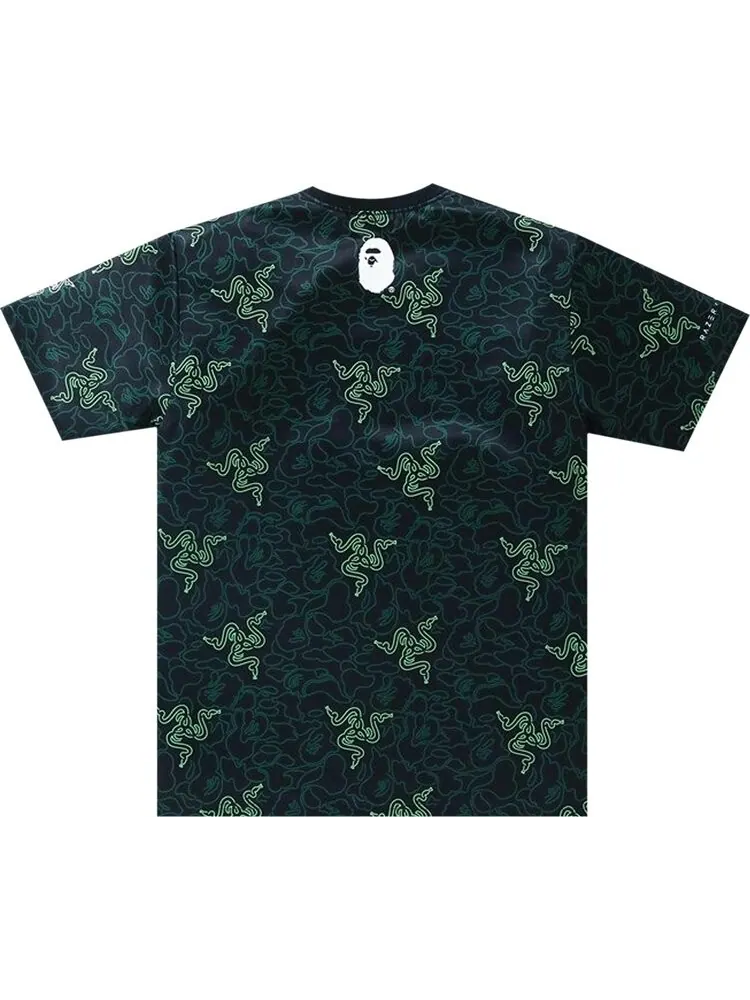 Футболка BAPE x Razer Neon Camo Team Tee 'Green' — изображение 2 из 2, зеленый
