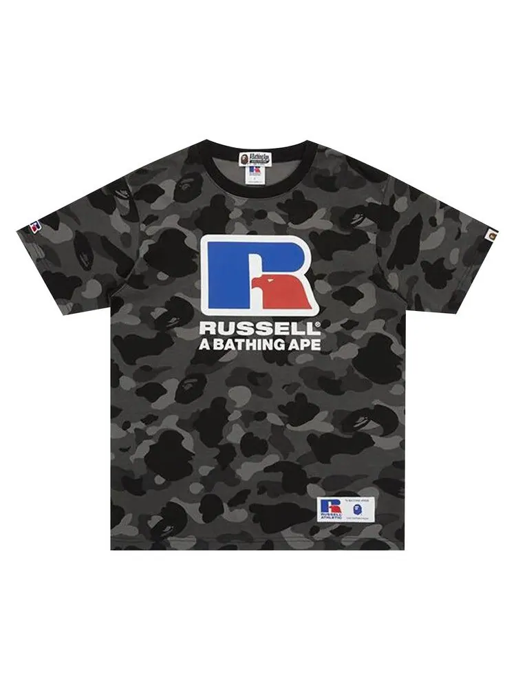 Футболка BAPE x Russell Athletic Color Camo Tee — изображение 1 из 1, черный