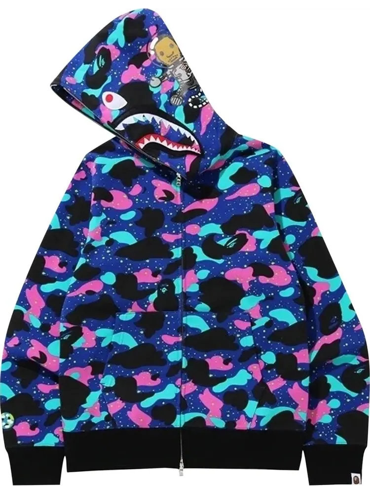 Худи BAPE x Kid Cudi Shark Full Zip Hoodie 'Navy' — изображение 2 из 2, мульти