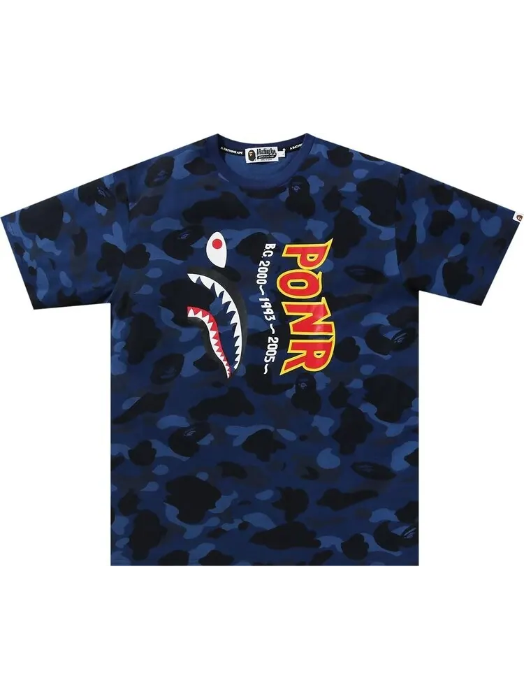 Футболка BAPE Color Camo Shark Wide Tee 'Navy' — изображение 1 из 1, синий