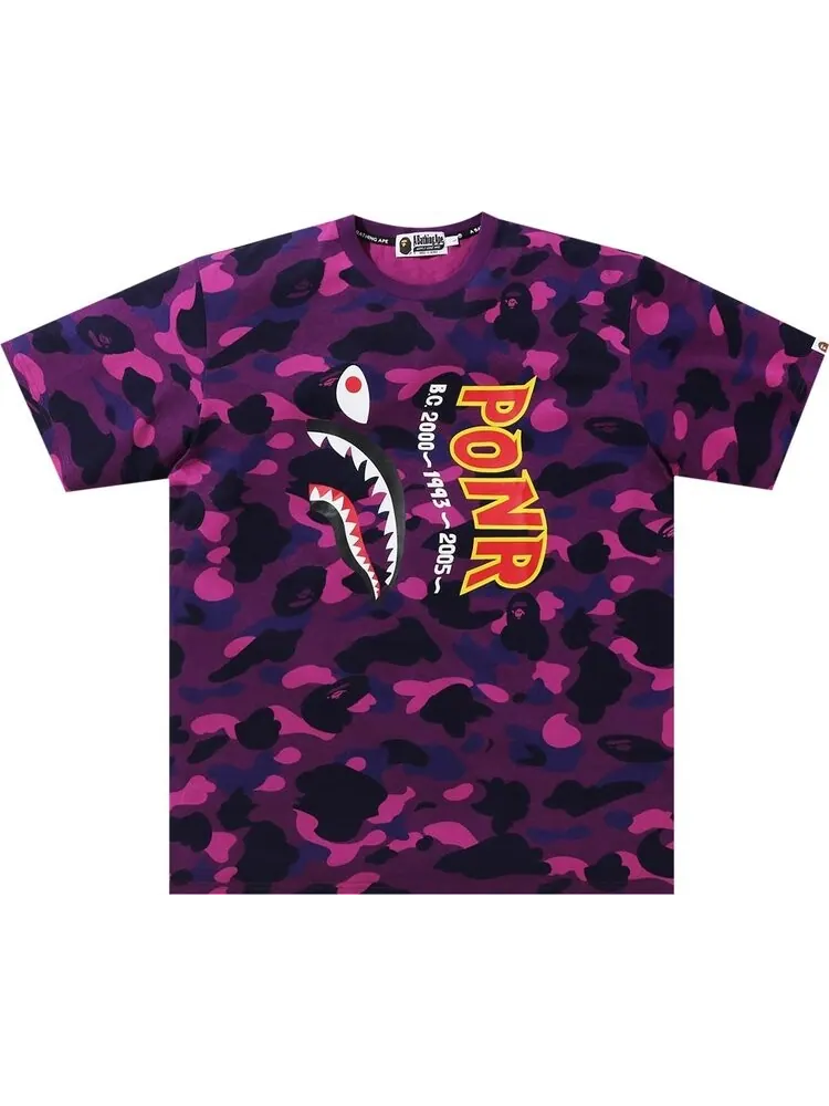 Футболка BAPE Color Camo Shark Wide Tee 'Purple' — изображение 1 из 1, фиолетовый
