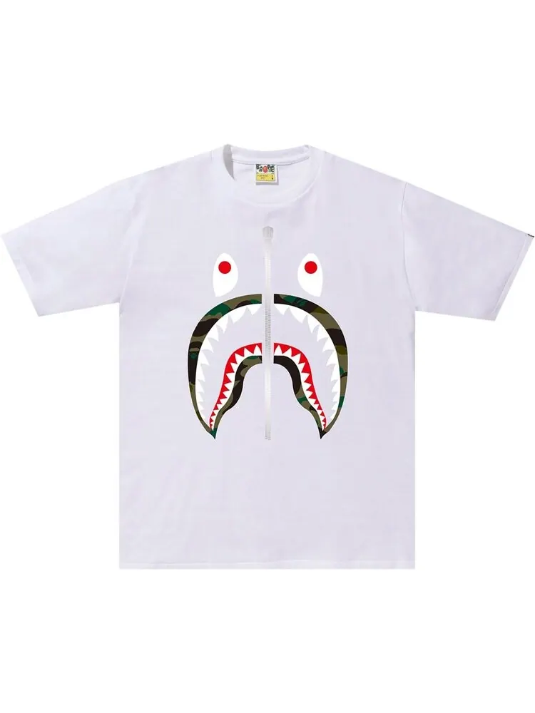 Футболка BAPE 1st Camo Shark Tee 'White/Green' — изображение 1 из 1, белый
