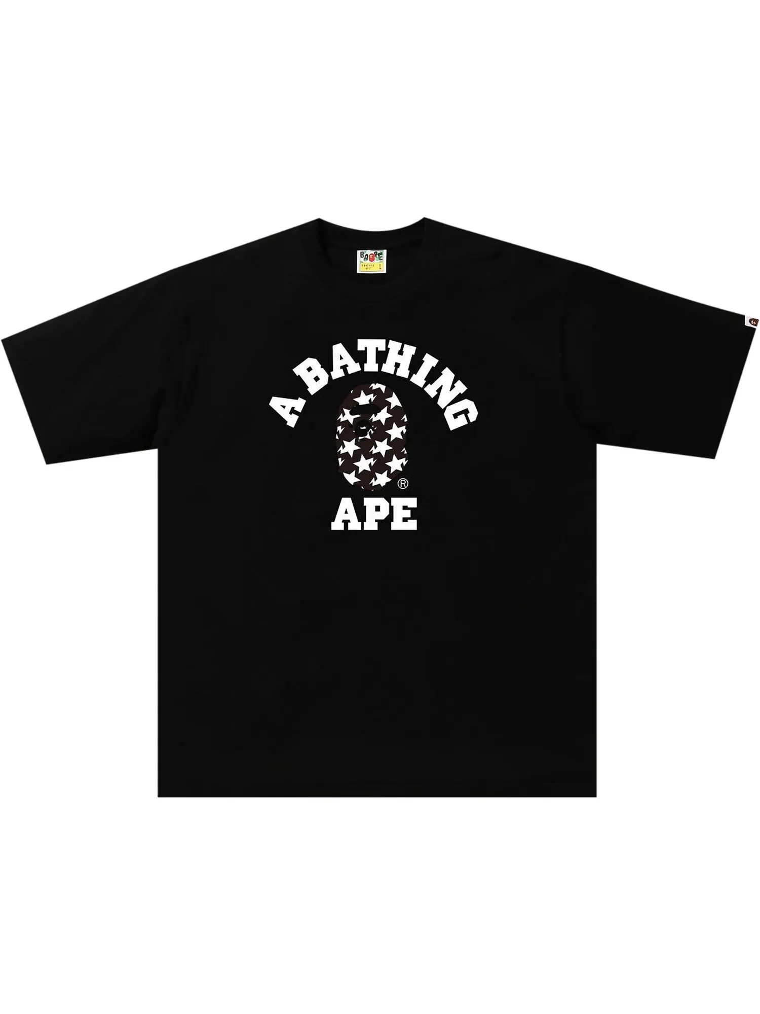 Футболка свободного кроя BAPE STA Pattern College — изображение 1 из 1, черный/черный