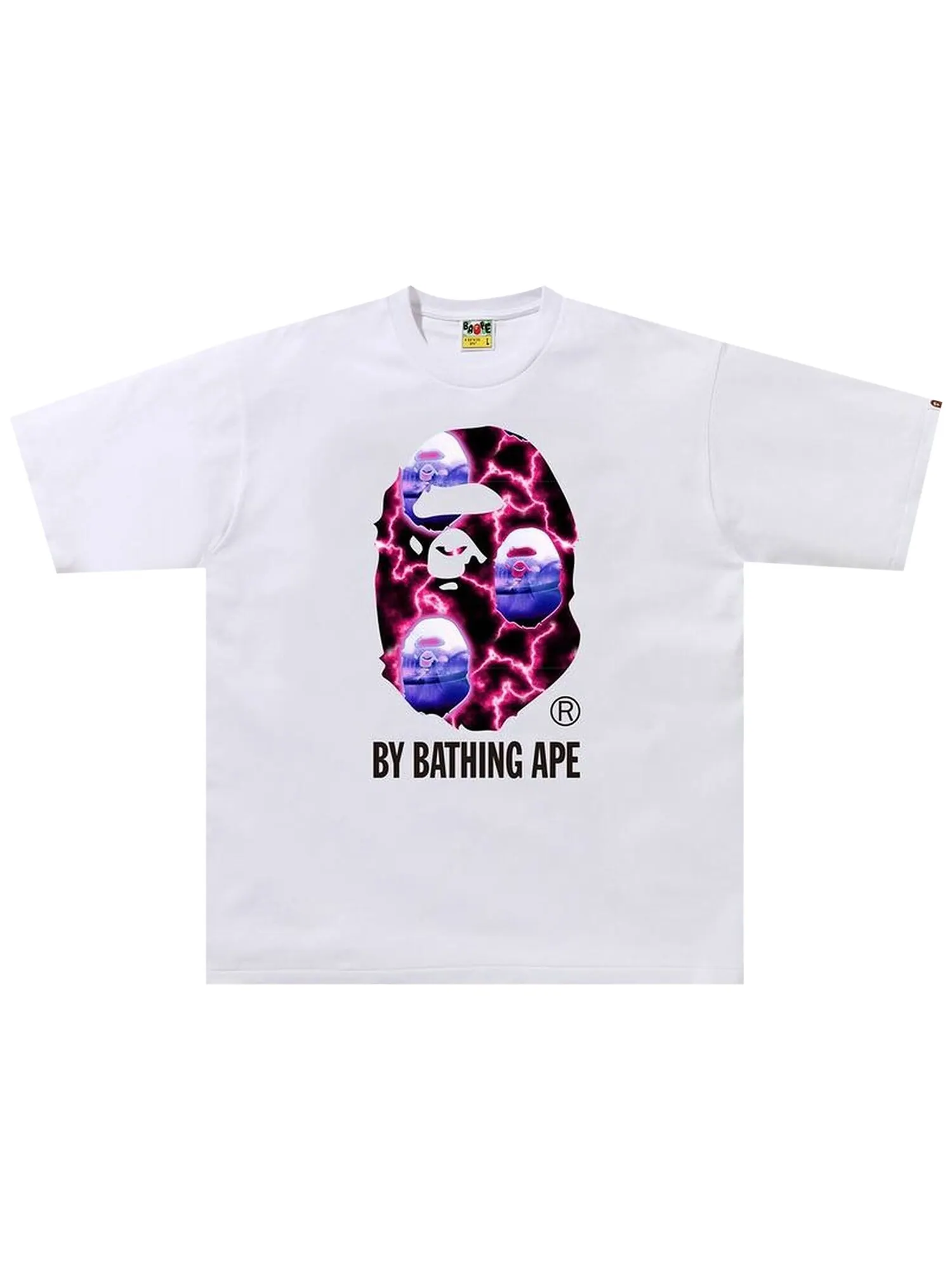 Футболка свободного кроя BAPE Lightning By Bathing — изображение 1 из 1, белый/черный