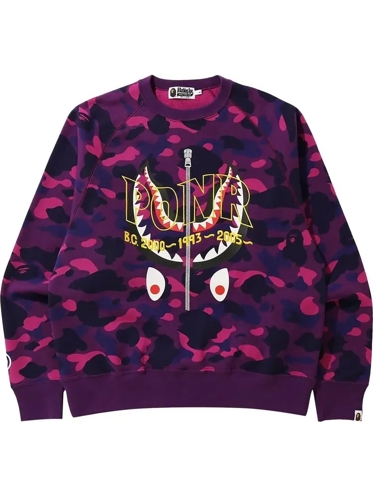 Толстовка BAPE Color Camo Shark Crewneck 'Purple' — изображение 1 из 1, фиолетовый
