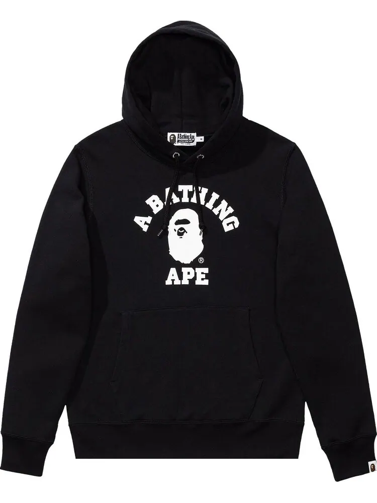 Худи BAPE College Pullover Hoodie Black — изображение 1 из 1, черный