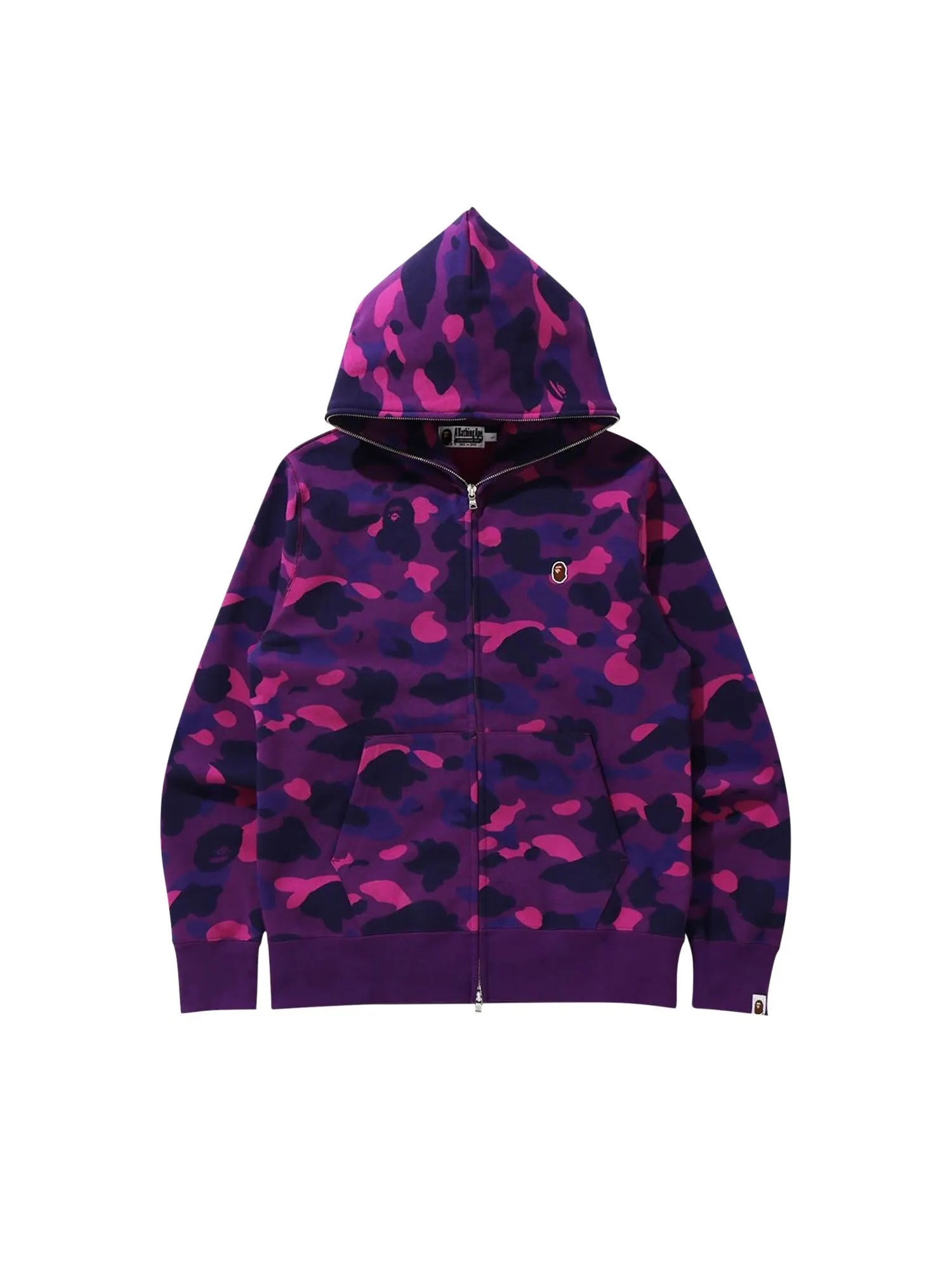 BAPE Color Camo Толстовка с капюшоном на молнии с одной точкой и полной молнией, цвет Обезьянья голова — изображение 1 из 2