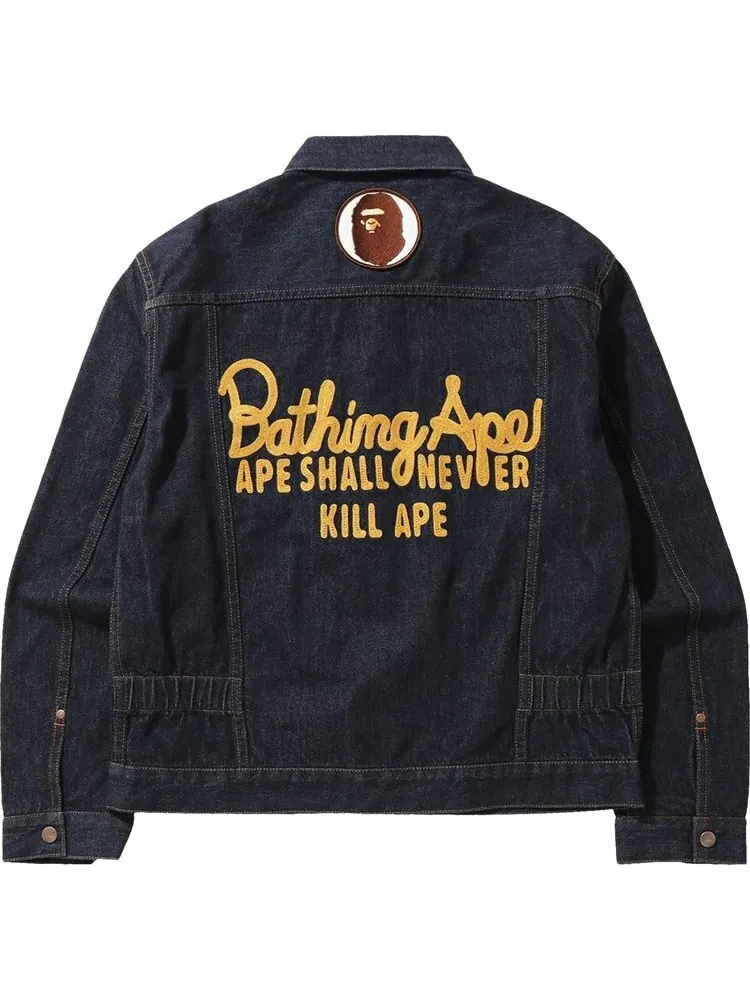 Куртка BAPE Champion Denim Jacket 'Navy/Indigo' — изображение 2 из 2, синий