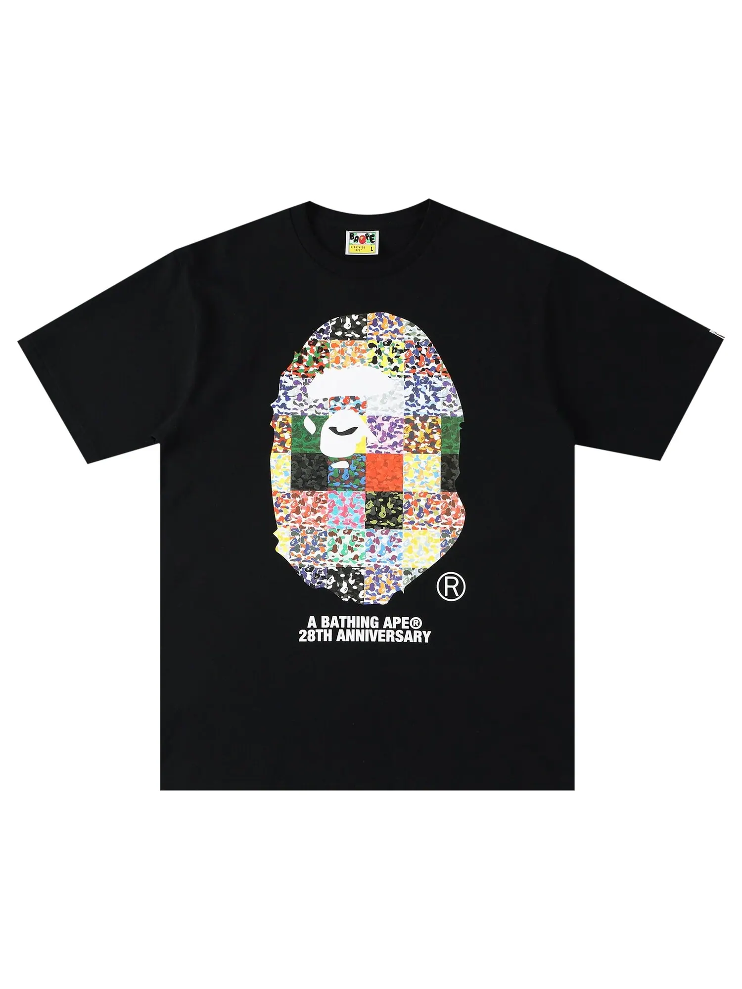 Футболка с головой обезьяны в честь 28-летия BAPE — изображение 1 из 2, черный