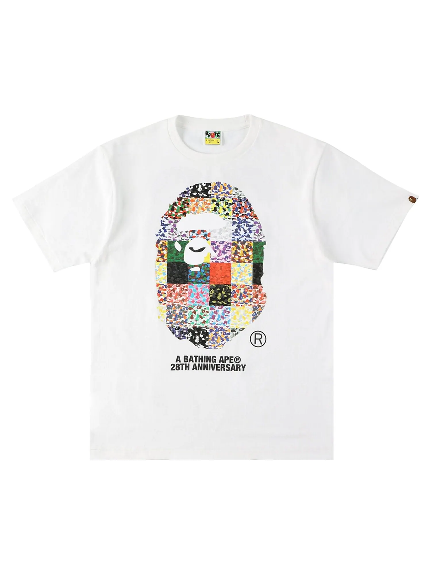 Футболка Белая с головой обезьяны в честь 28-летия BAPE — изображение 1 из 2, белый