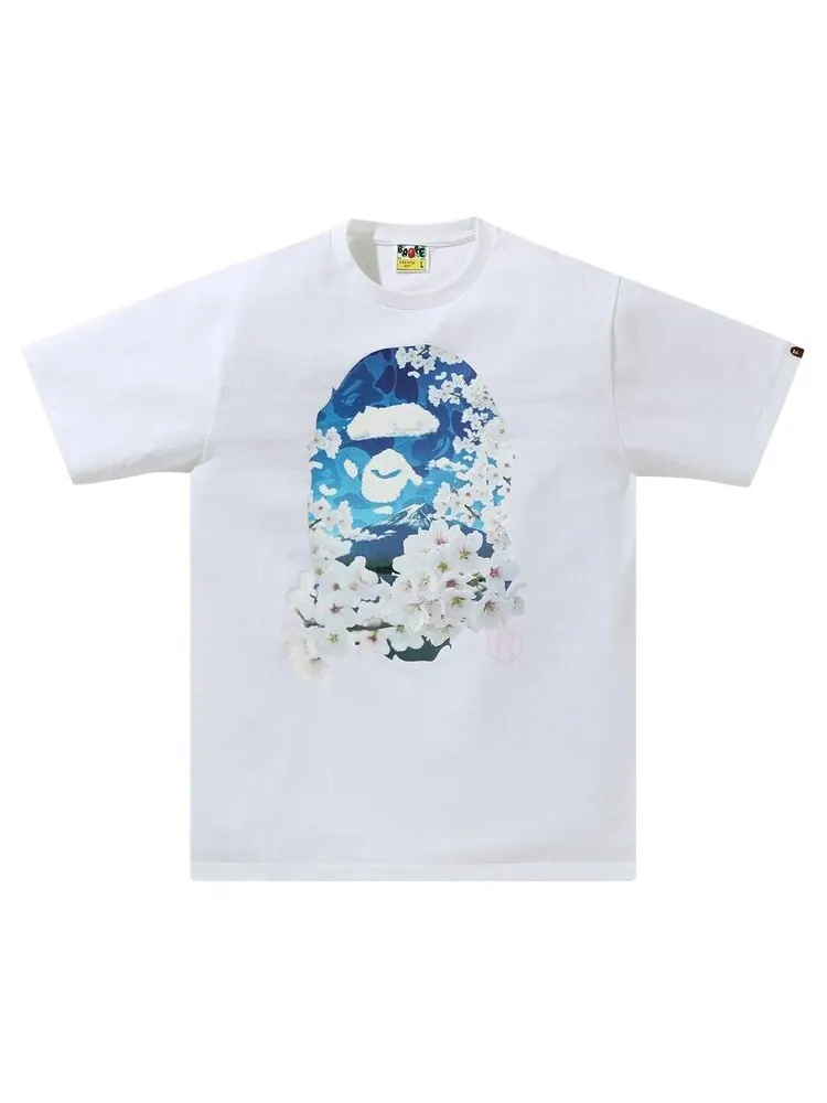 Футболка BAPE Sakura Photo Ape Head Tee 'White' — изображение 1 из 2, белый