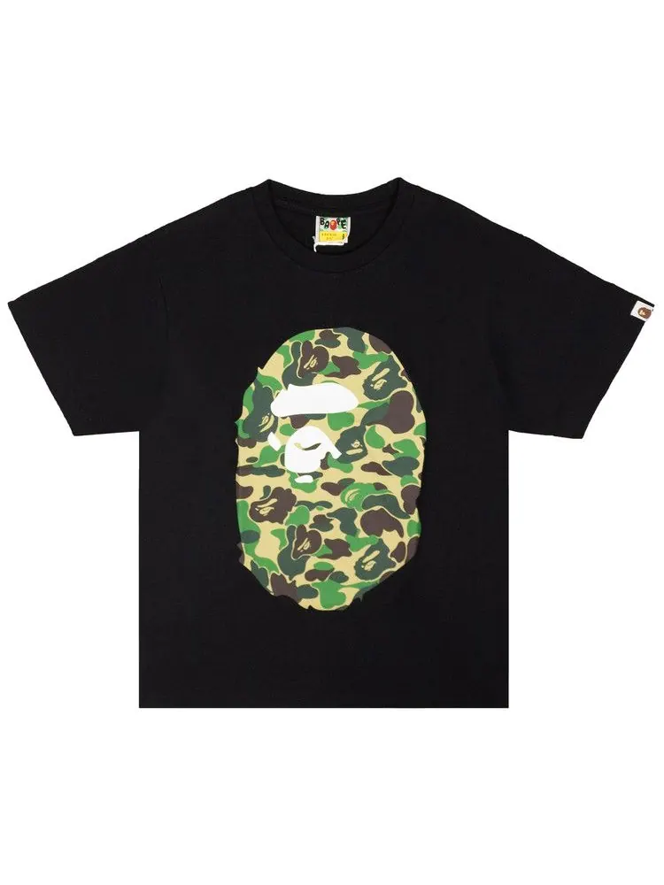 Футболка BAPE ABC Camo Big Ape Head Tee — изображение 1 из 4, черный/зеленый